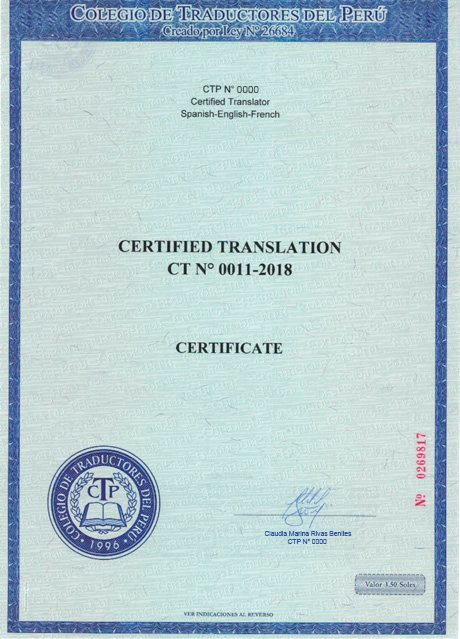 Traducción Certificada - Página 1